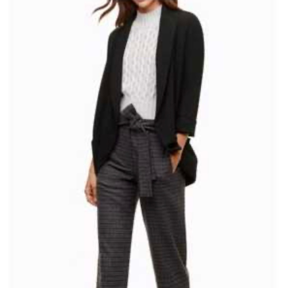 Aritzia Wilfred Chavalier Black Open Front Crepe Blazer Jacket
